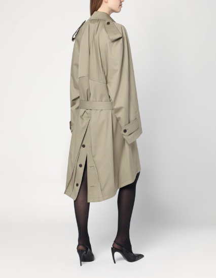 BALENIAGA - Trench beige à double boutonnage en coton