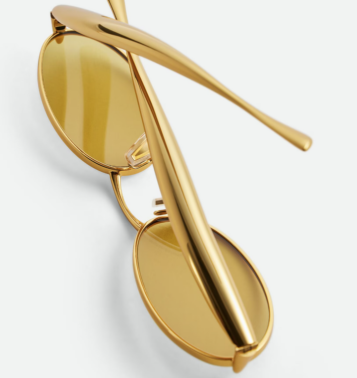 BOTTEGA VENETA - Lunettes de soleil ovales Sardine