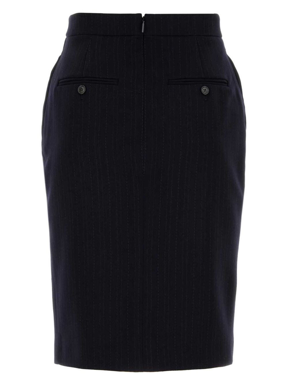 SAINT LAURENT - STRIPED WOOL MIDI SKIRT