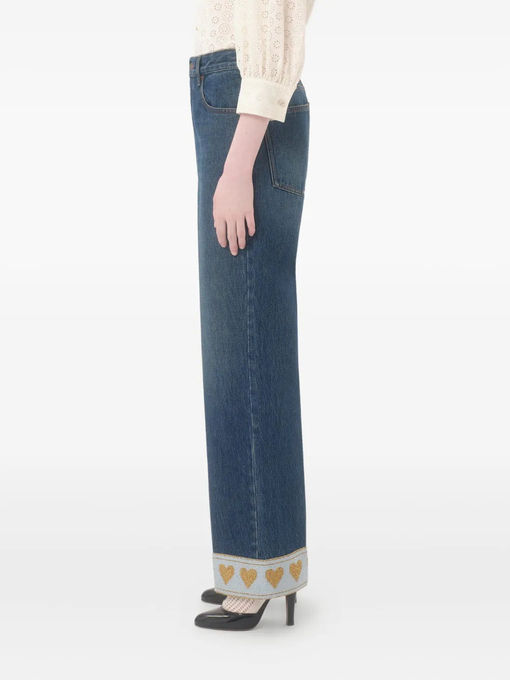 VALENTINO - Jean ample à taille haute