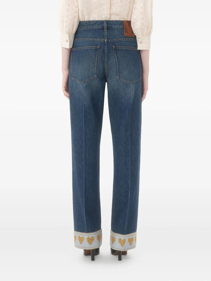 VALENTINO - Jean ample à taille haute
