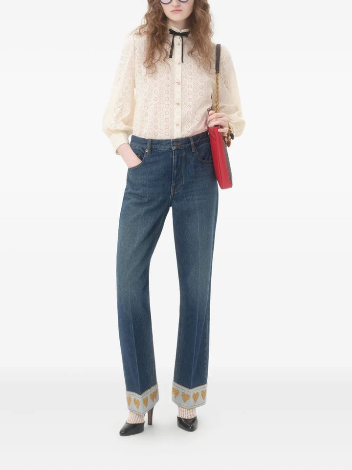 VALENTINO - Jean ample à taille haute