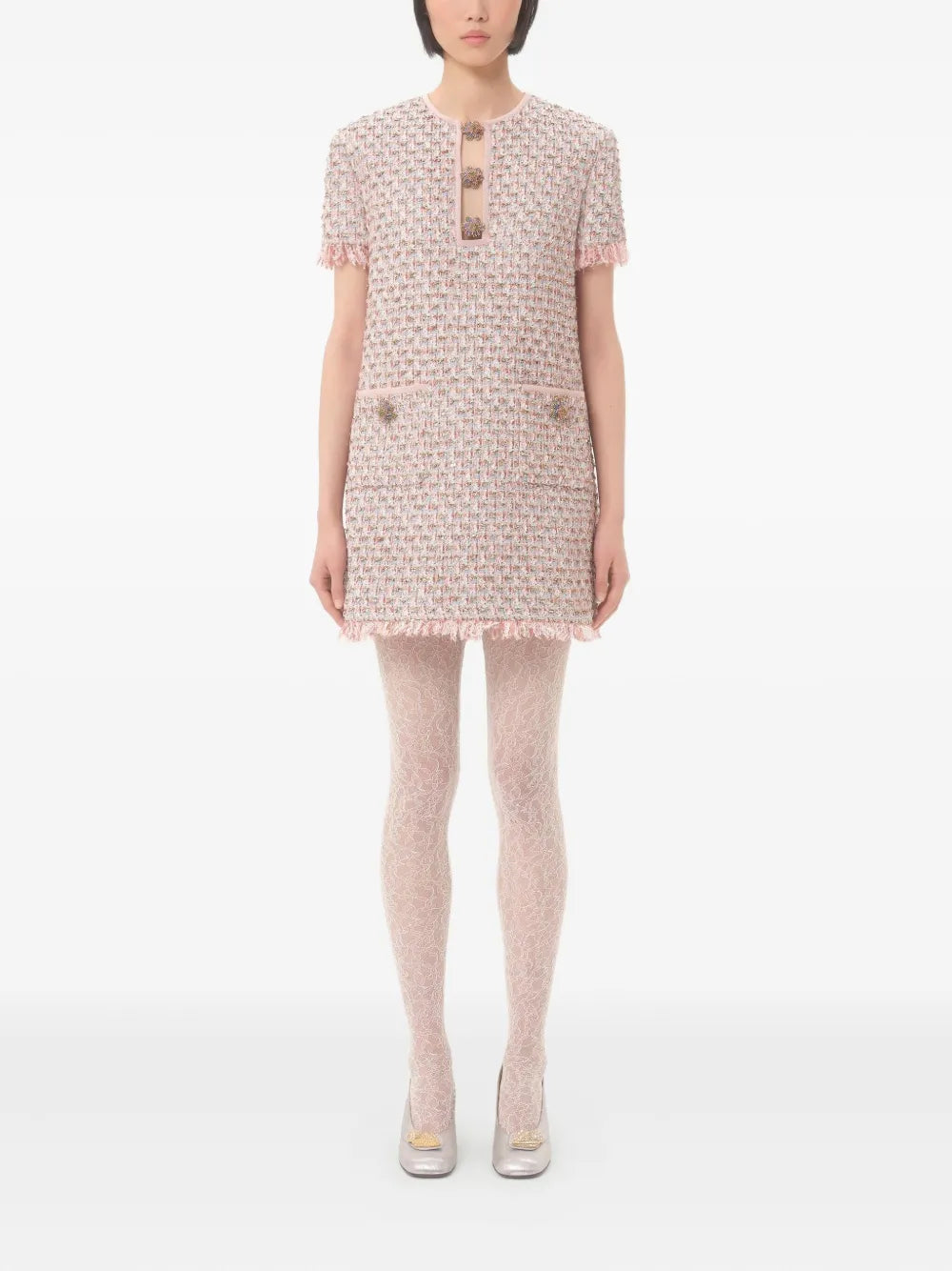 VALENTINO - Robe courte Ribbon en tweed