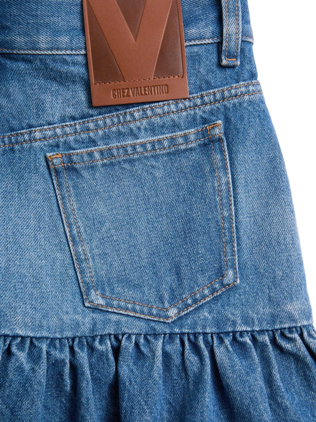 VALENTINO - Minijupe en jean à volants