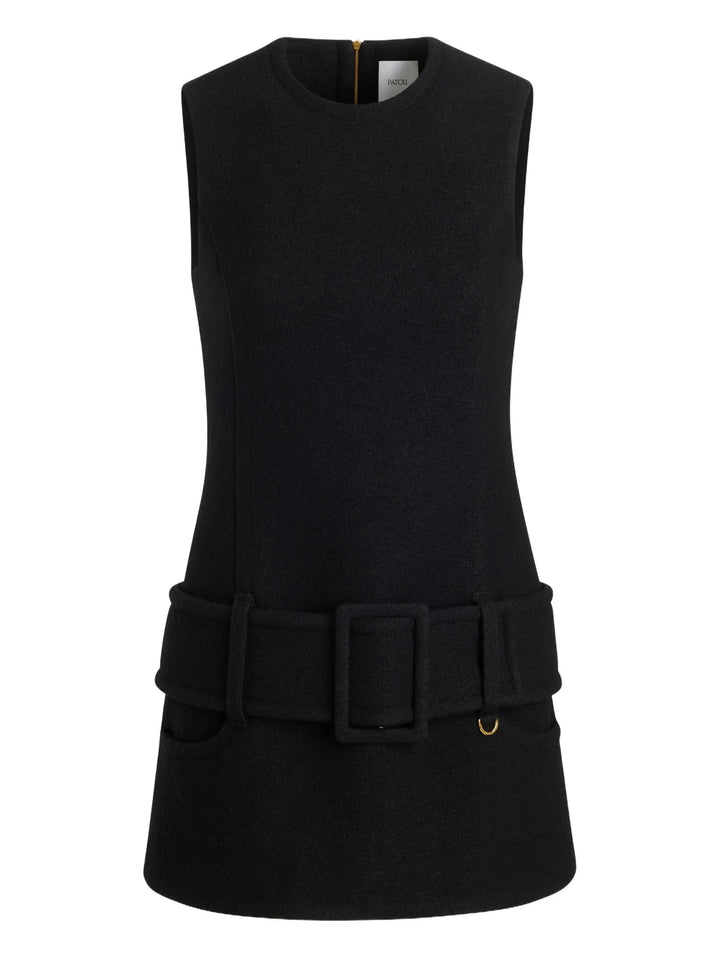 PATOU - Robe courte à taille ceinturée