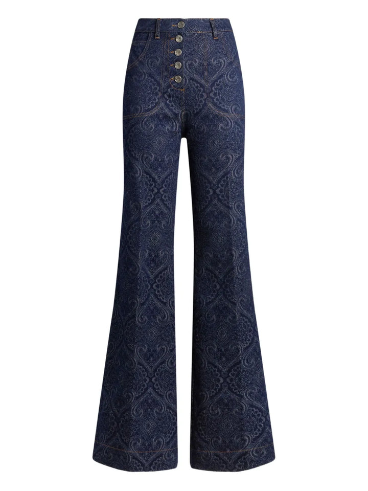 ETRO - Jean à motif cachemire en jacquard