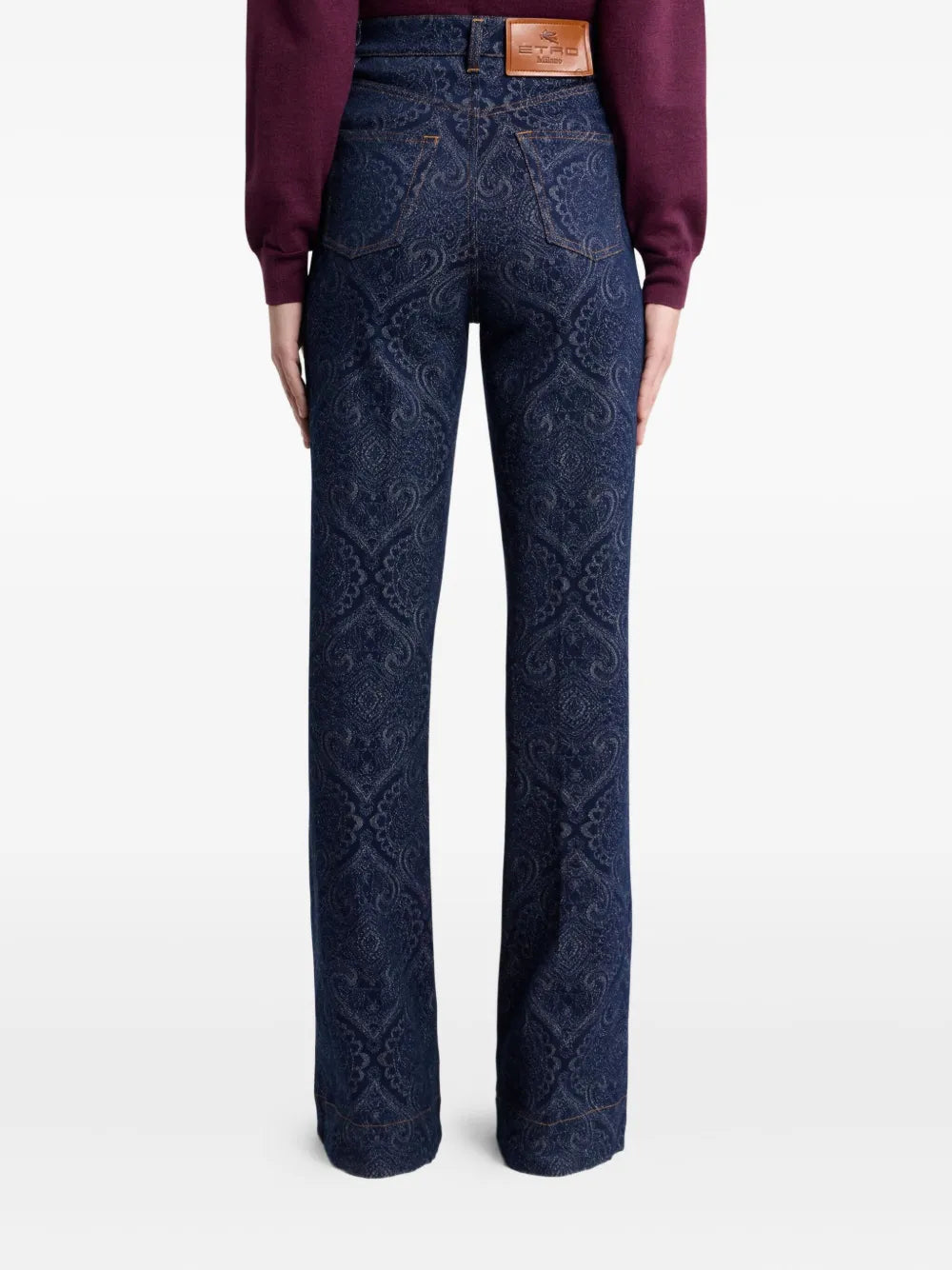 ETRO - Jean à motif cachemire en jacquard