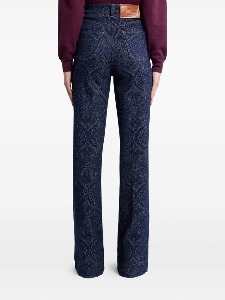 ETRO - Jean à motif cachemire en jacquard