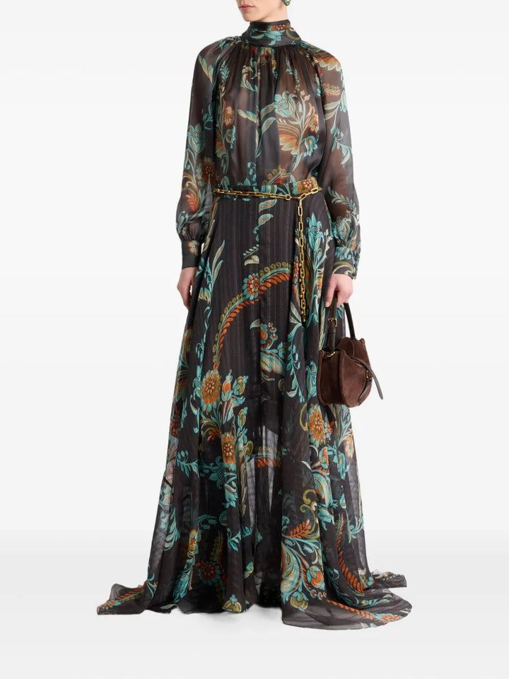 ETRO - Blouse à col montant