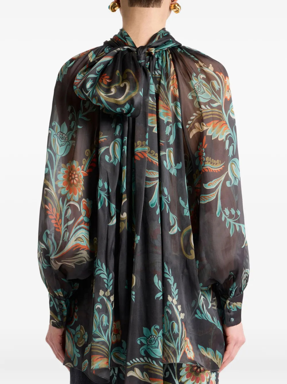 ETRO - Blouse à col montant
