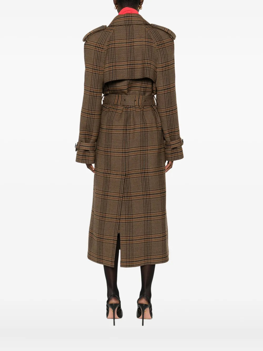 SAINT LAURENT - Trench croisé à carreaux