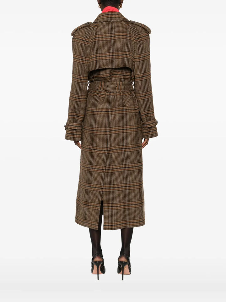 SAINT LAURENT - Trench croisé à carreaux
