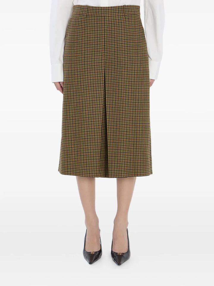 SAINT LAURENT - Pantalon court en lin à carreaux