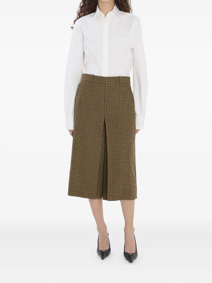 SAINT LAURENT - Pantalon court en lin à carreaux