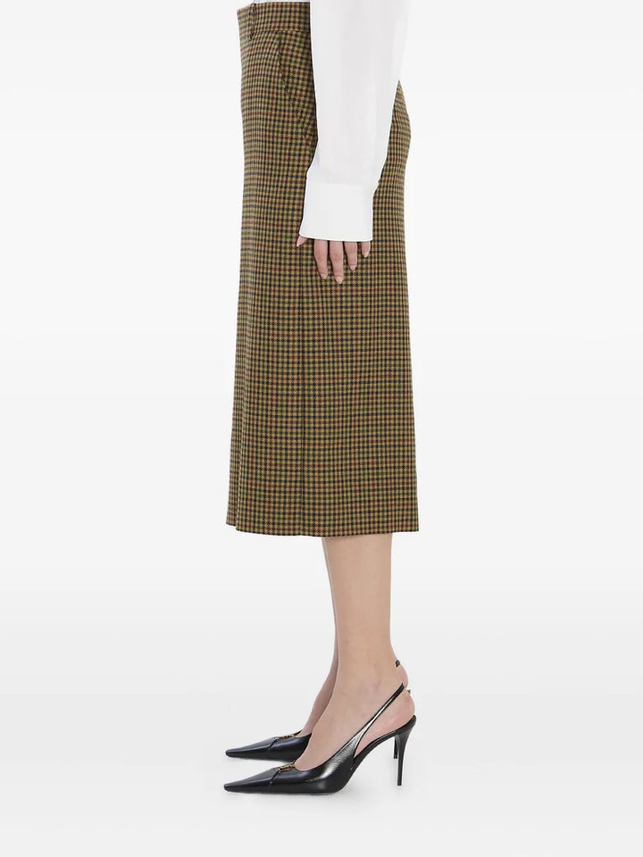 SAINT LAURENT - Pantalon court en lin à carreaux