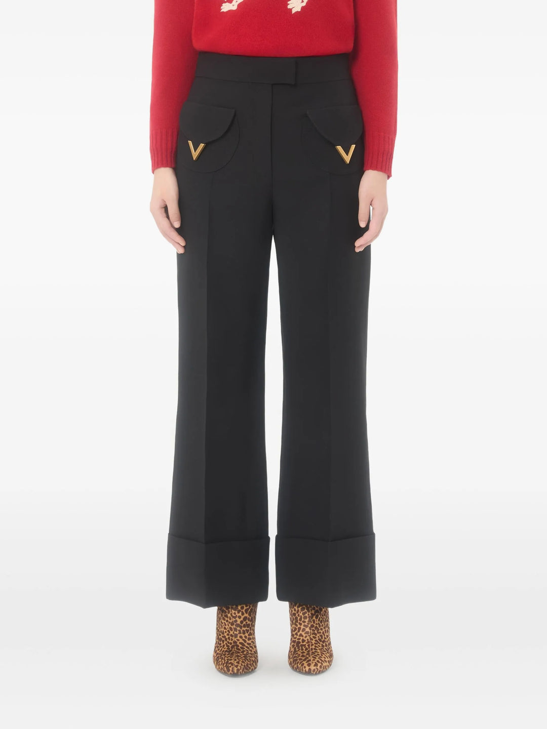 VALENTINO - Pantalon à chevilles resserrées Crepe Couture