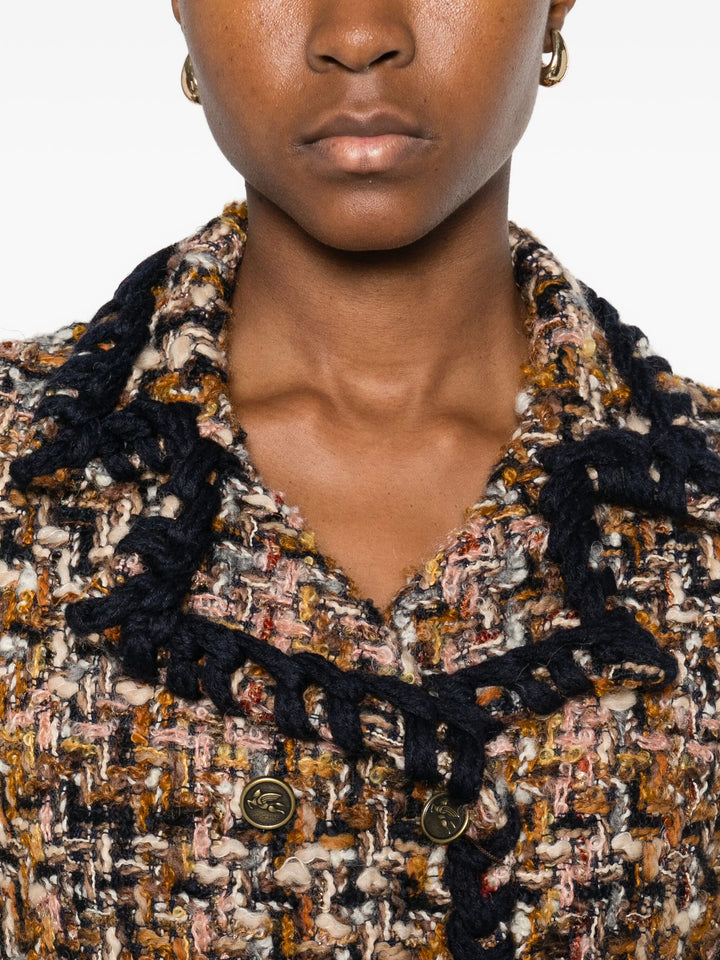 ETRO -  Veste en tweed à boutonnière croisée