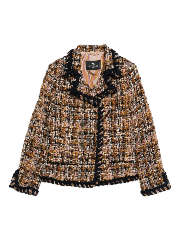 ETRO -  Veste en tweed à boutonnière croisée