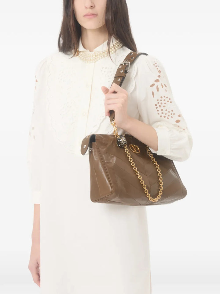 VALENTINO - Robe courte en popeline à broderies