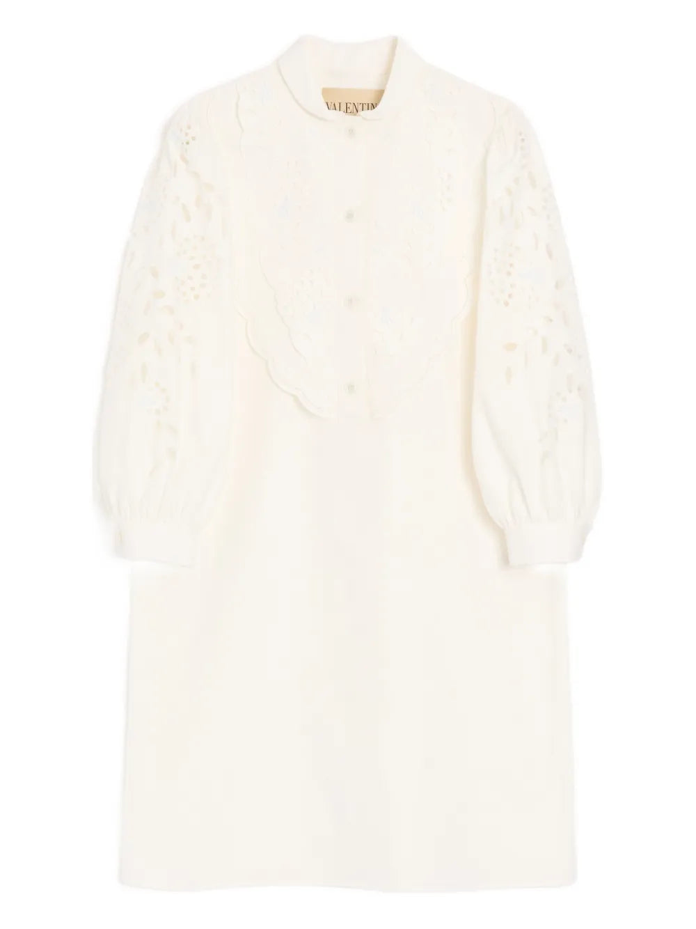 VALENTINO - Robe courte en popeline à broderies