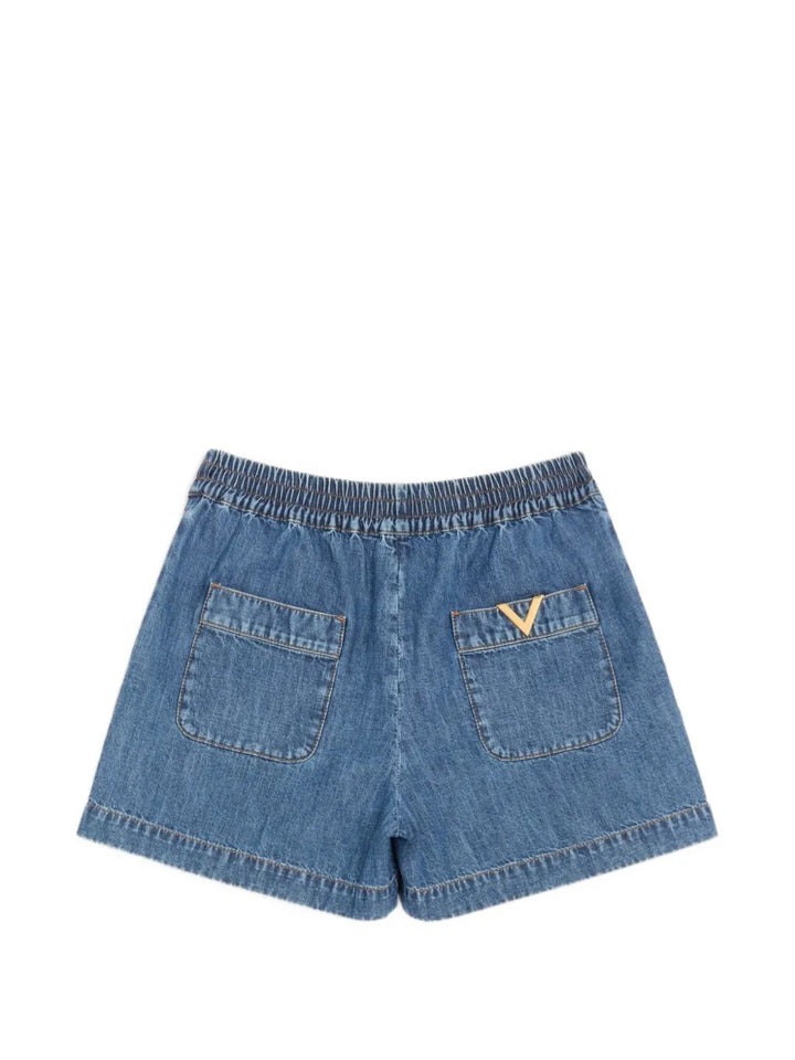 VALENTINO - Short à lien de resserrage et V doré