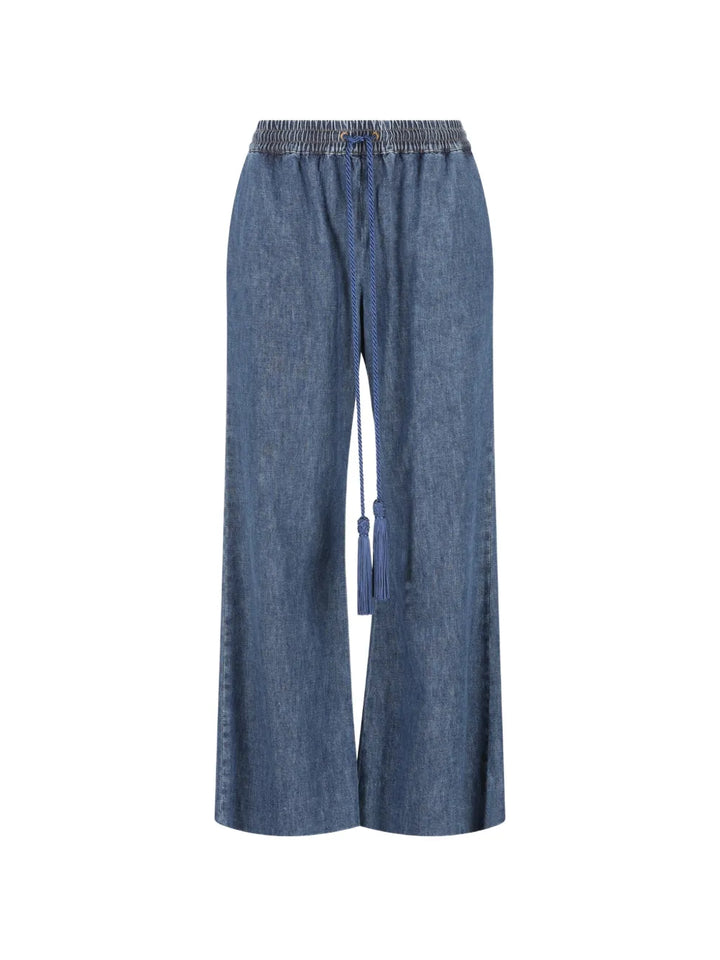 VALENTINO - Jean ample à détail de pompon