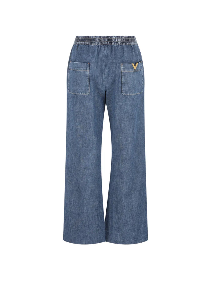 VALENTINO - Jean ample à détail de pompon