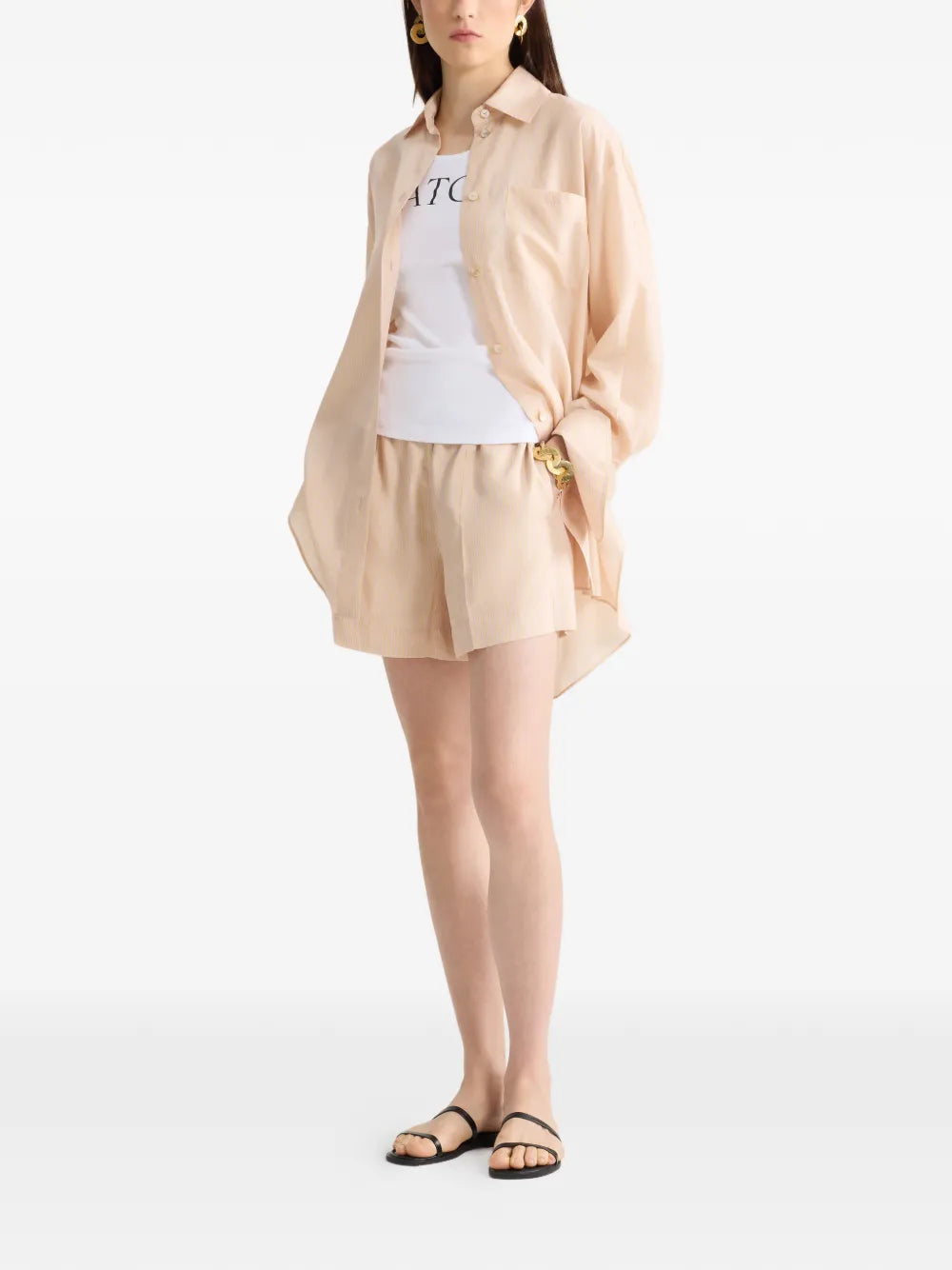 PATOU - Chemise rayée à logo brodé