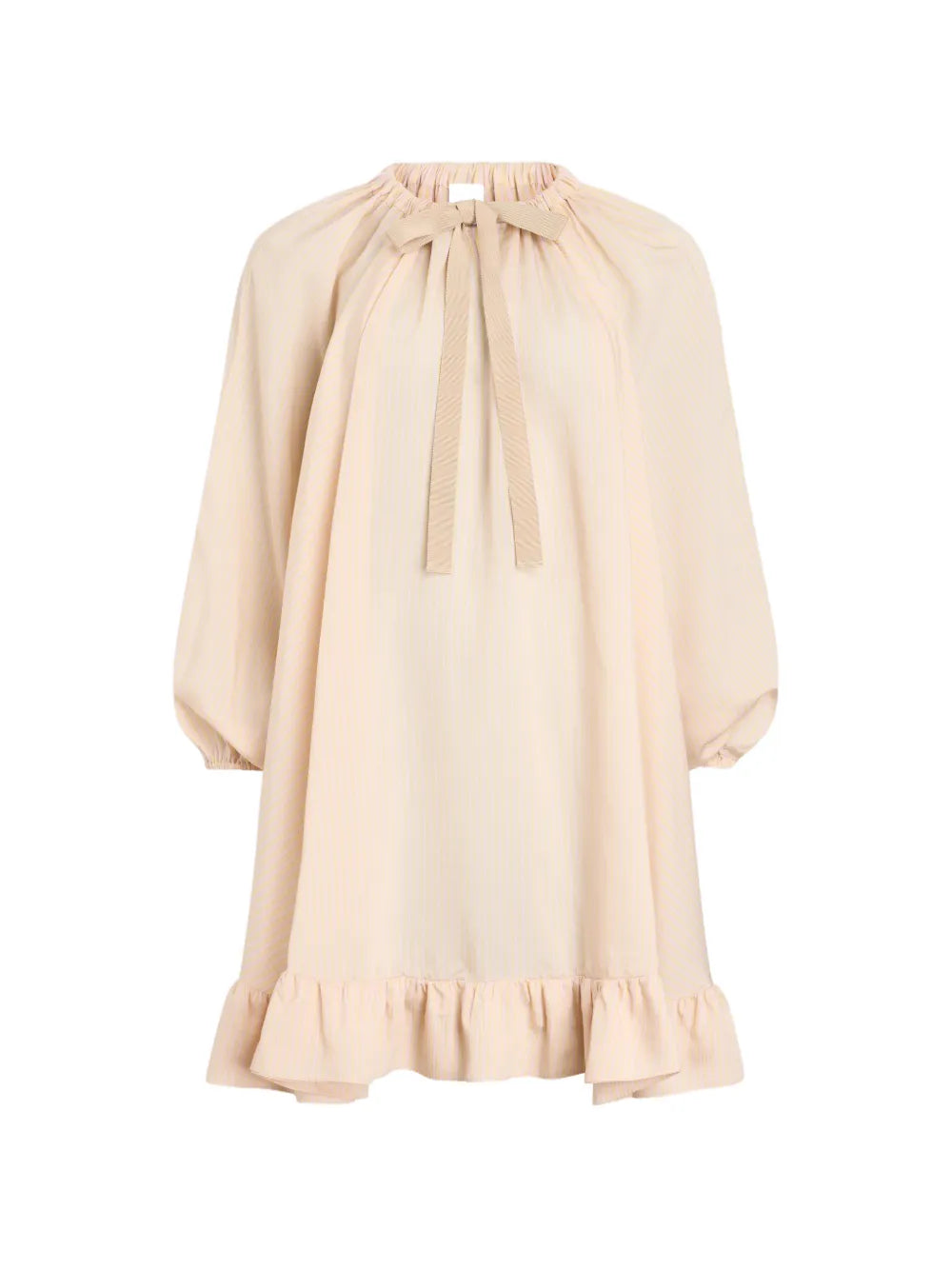 PATOU - Robe courte rayée à col lavallière