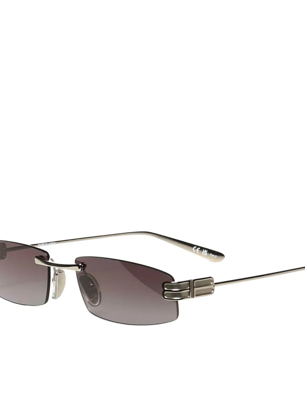 BALENCIAGA - Square sunglasses metal temples rimless design