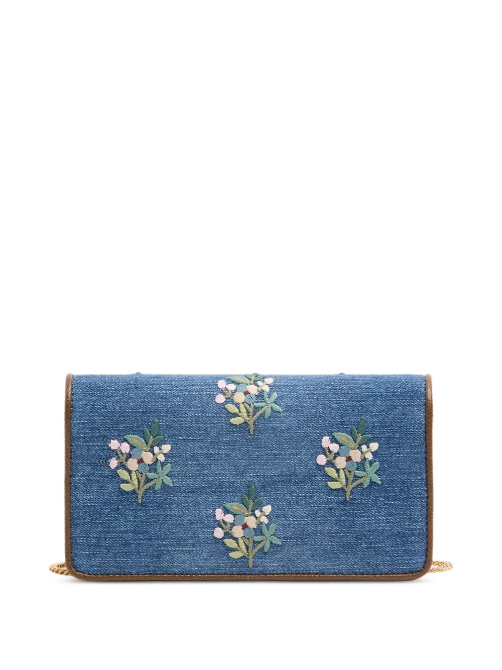 VAALENTINO - mini sac bandoulière en denim Vlogo avec broderie florale