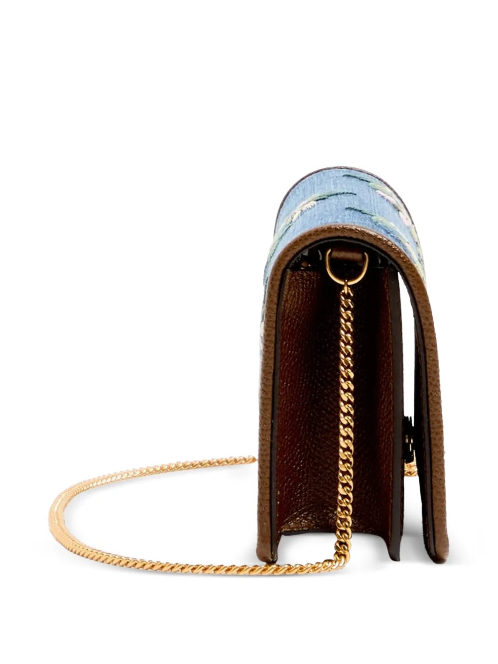 VAALENTINO - mini sac bandoulière en denim Vlogo avec broderie florale