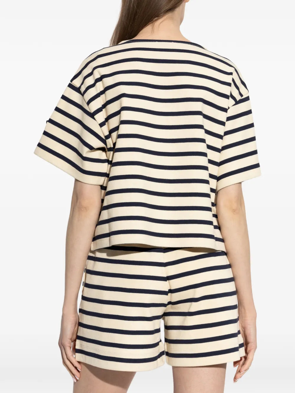 MONCLER - T-shirt rayé à logo imprimé