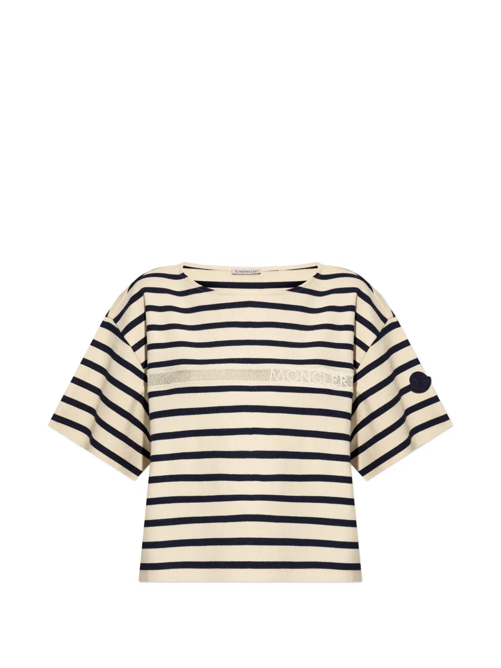MONCLER - T-shirt rayé à logo imprimé
