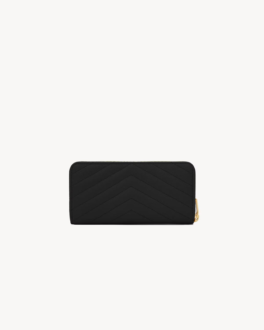SAINT LAURENT CASSANDRE GRAND PORTEFEUILLE ZIPPÉ EN CUIR GRAIN DE POUDRE
