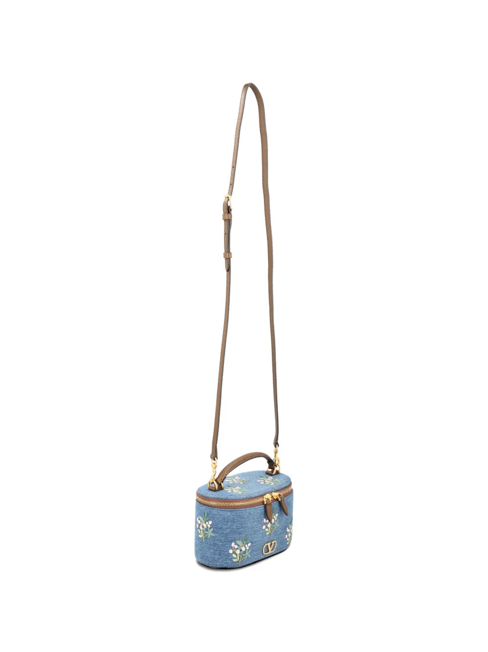 VALENTINO - Vanity floral-embroidered denim tote bag