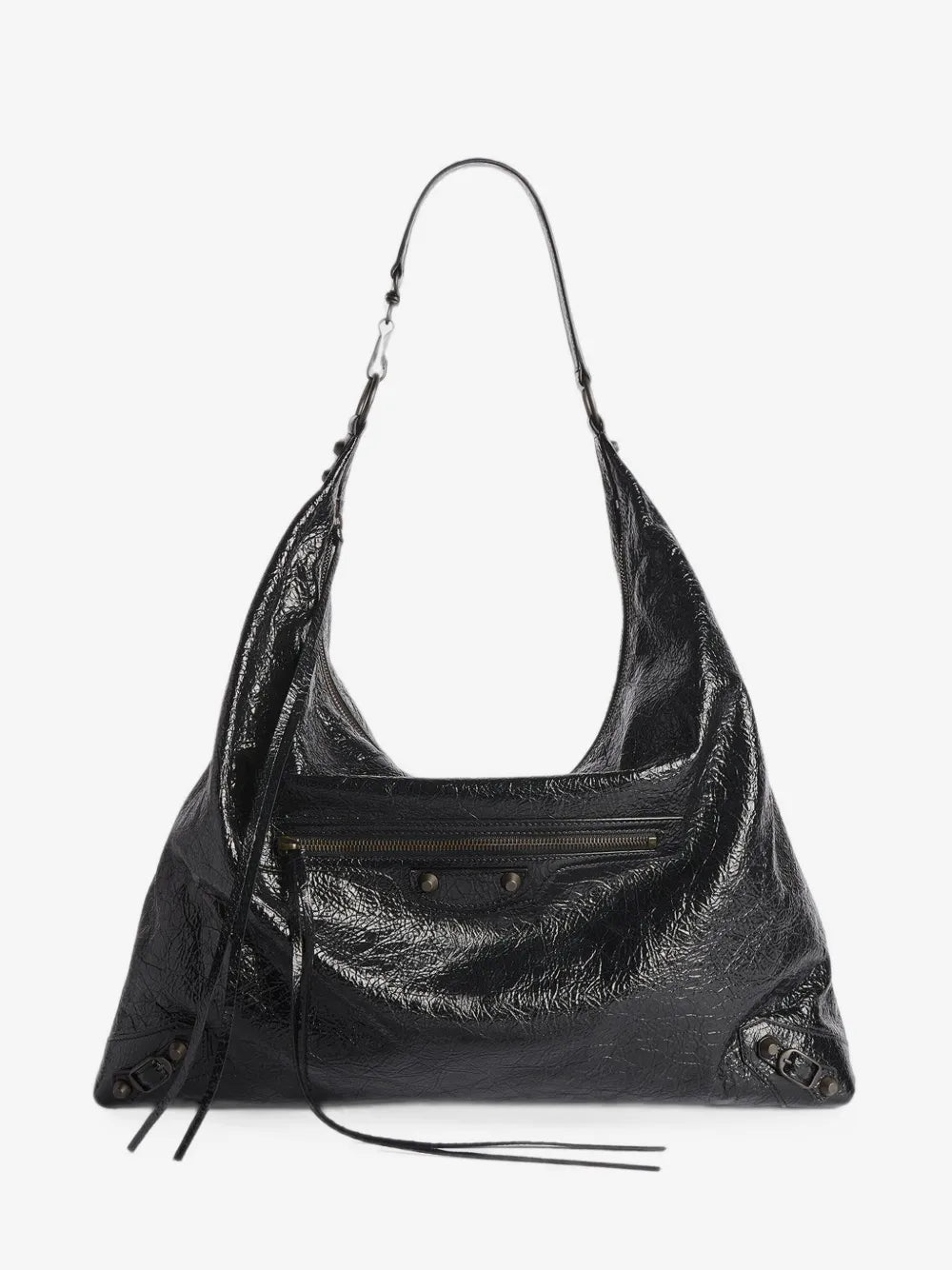 Balenciaga - Large Le City crinkled-leather shoulder bag