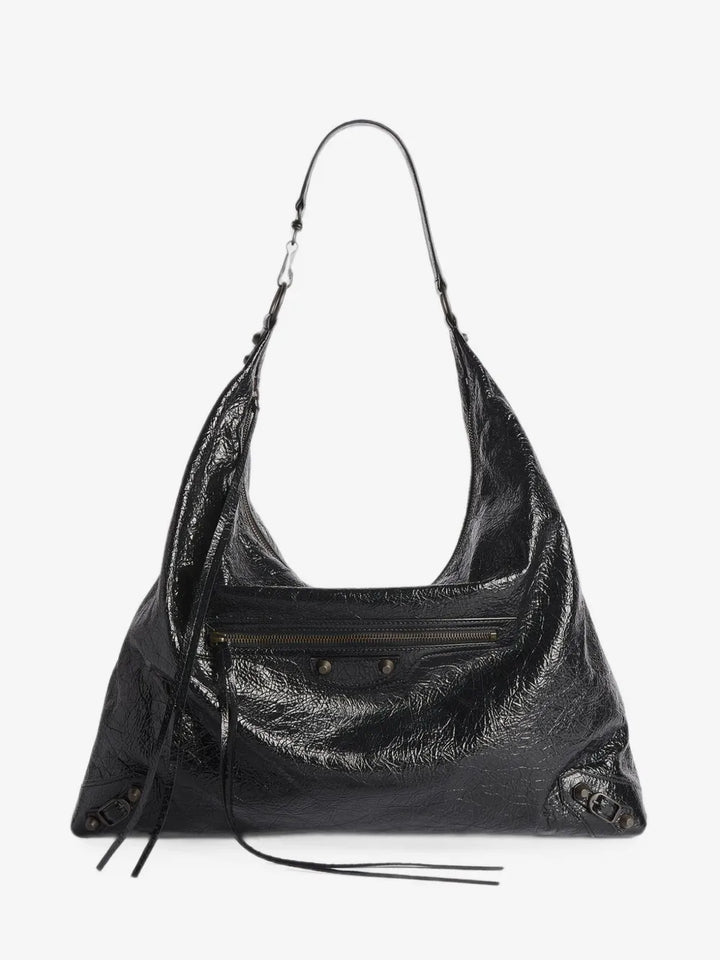 Balenciaga - Large Le City crinkled-leather shoulder bag