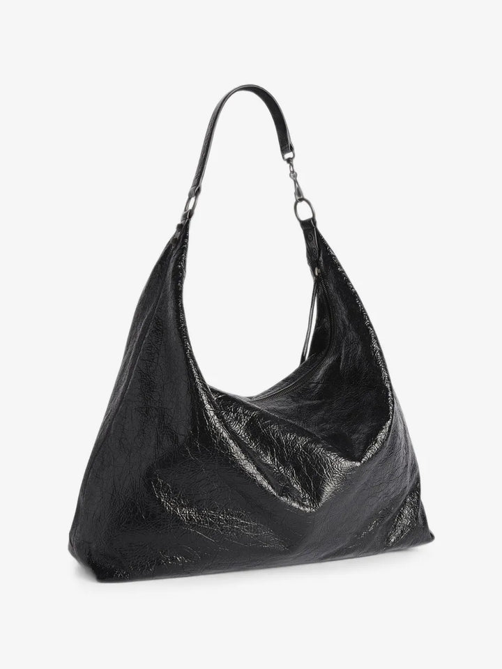 Balenciaga - Large Le City crinkled-leather shoulder bag