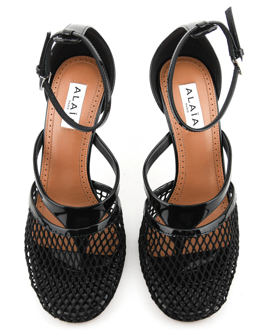 ALAIA - ALAIA FISHNET THONG SANDAL NOIR 90