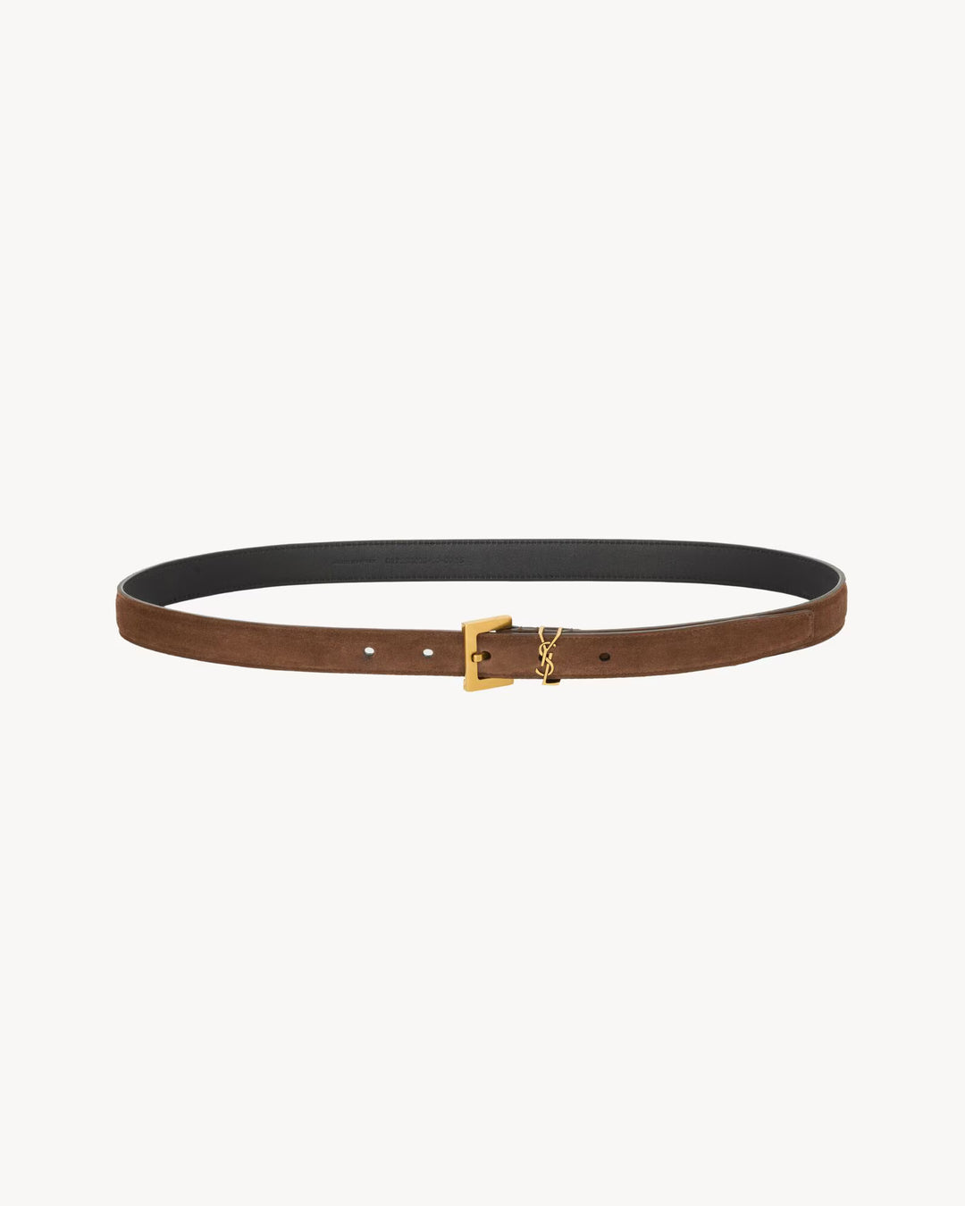 SAINT LAURENT - CASSANDRE fine ceinture en suède