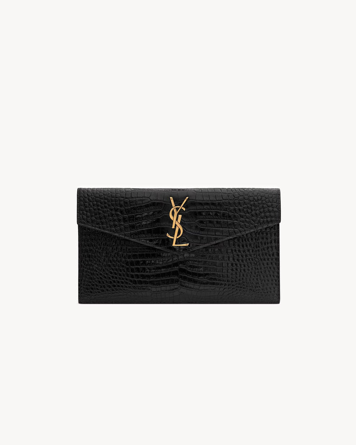 SAINT LAURENT - UPTOWN POCHETTE EN CUIR EMBOSSé CROCODILE