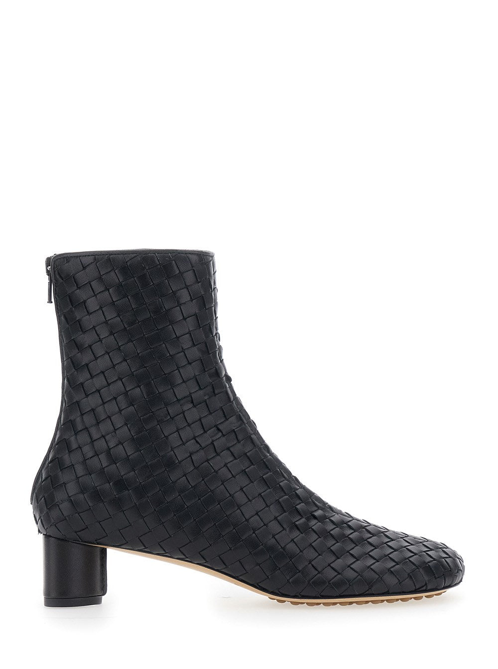 BOTTEGA VENETA - Bottes noires  avec motif Intreccio