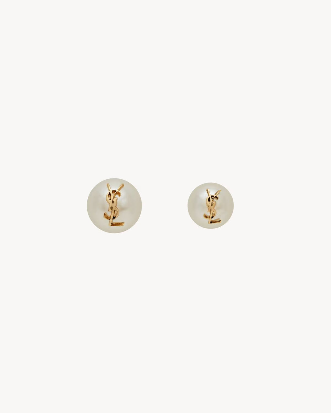 SAINT LAURENT BOUCLES D'OREILLES PERLES CASSANDRE EN METAL