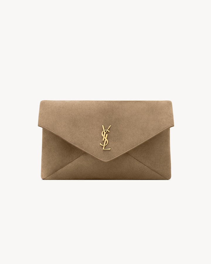 SAINT LAURENT - CASSANDRE grande pochette enveloppe en suède