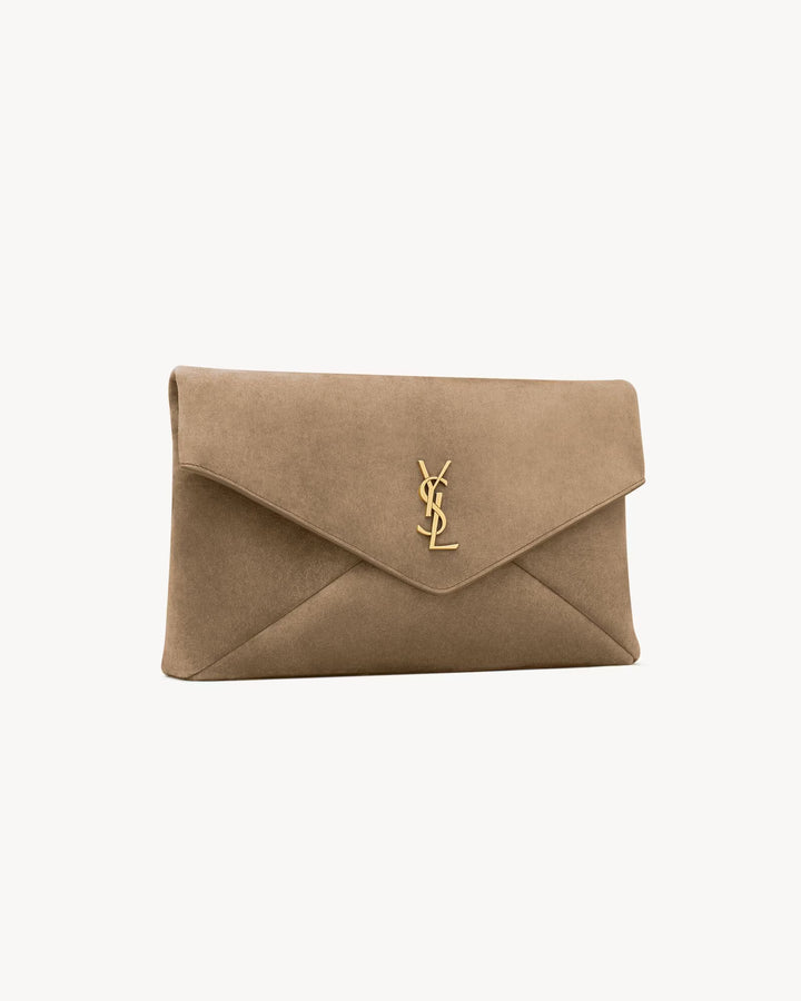 SAINT LAURENT - CASSANDRE grande pochette enveloppe en suède