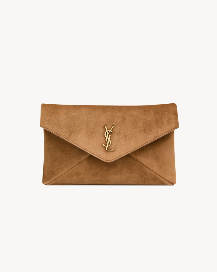 SAINT LAURENT - CASSANDRE grande pochette enveloppe en suède
