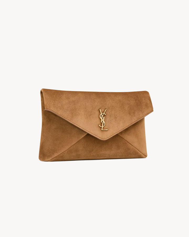 SAINT LAURENT - CASSANDRE grande pochette enveloppe en suède