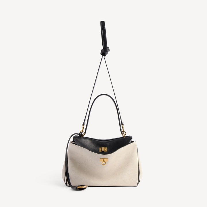 BALENCIAGA - Women's Rodeo Handbag Small in Beige/black