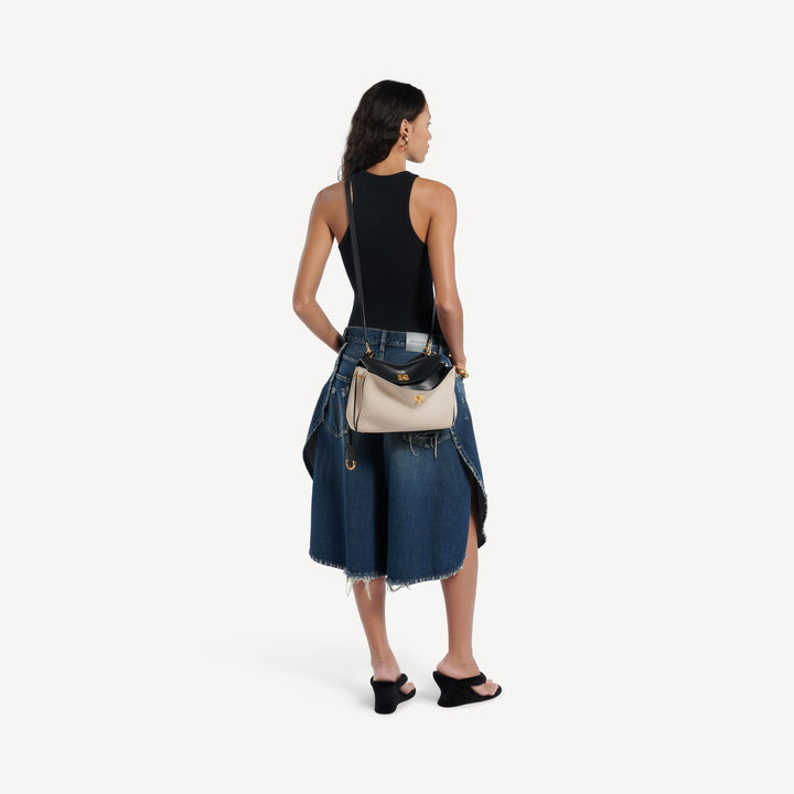 BALENCIAGA - Women's Rodeo Handbag Small in Beige/black